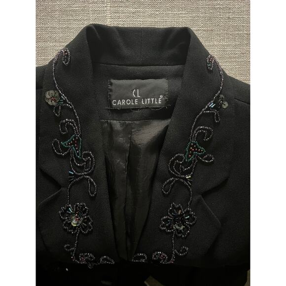 Carole Little Womens Vintage 90s Y2K Beaded Sequin Dark Romantic Jacket Blazer - Picture 11 of 16